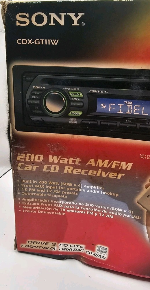 Sony CDX-GT11W CD Player/MP3 In Dash Receiver With Box. (READ)