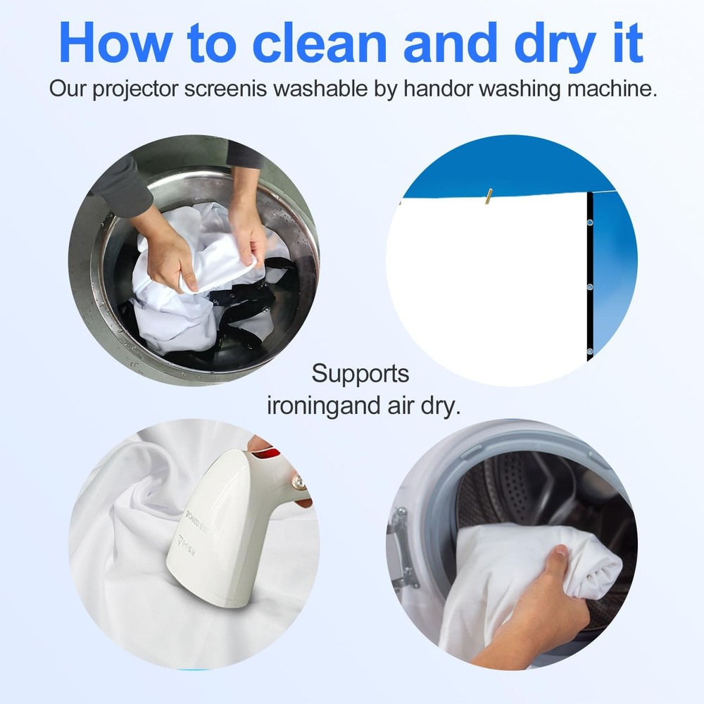 Projector Screen, 84 inch Foldable Portable Rear Front Projector Screen Indoo...