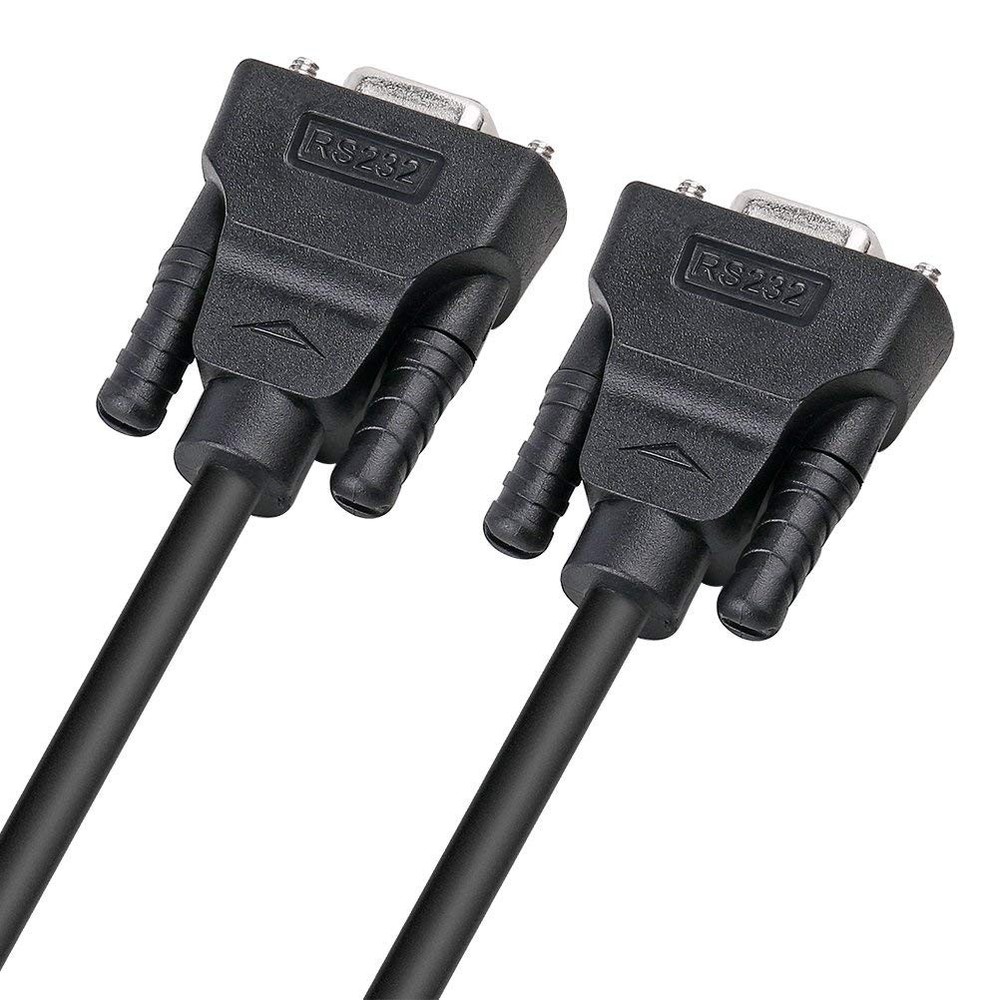 DTECH DB9 RS232 Serial Cable Female to Null Modem Cord 6ft, Black