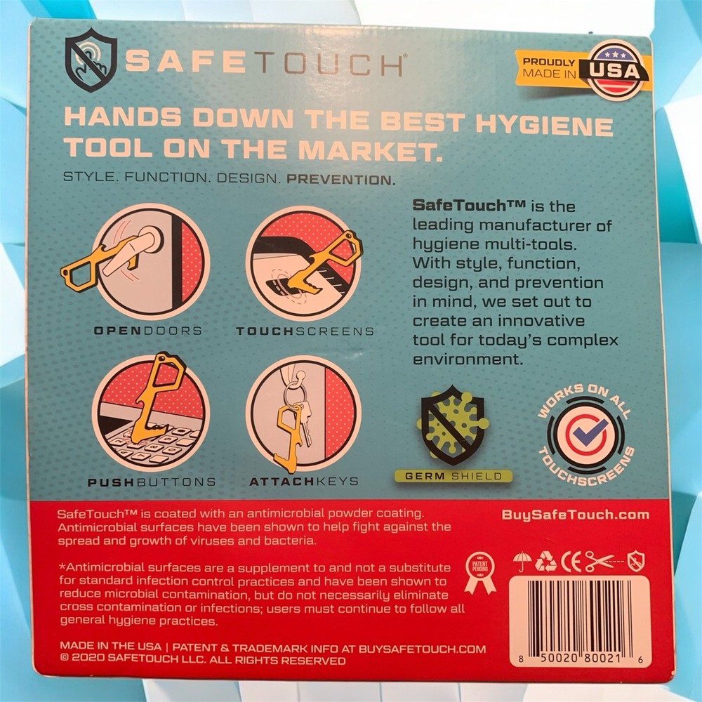 SAFE TOUCH Contactless Tool Door Opener Button Pusher Germ Shield 4 Count New