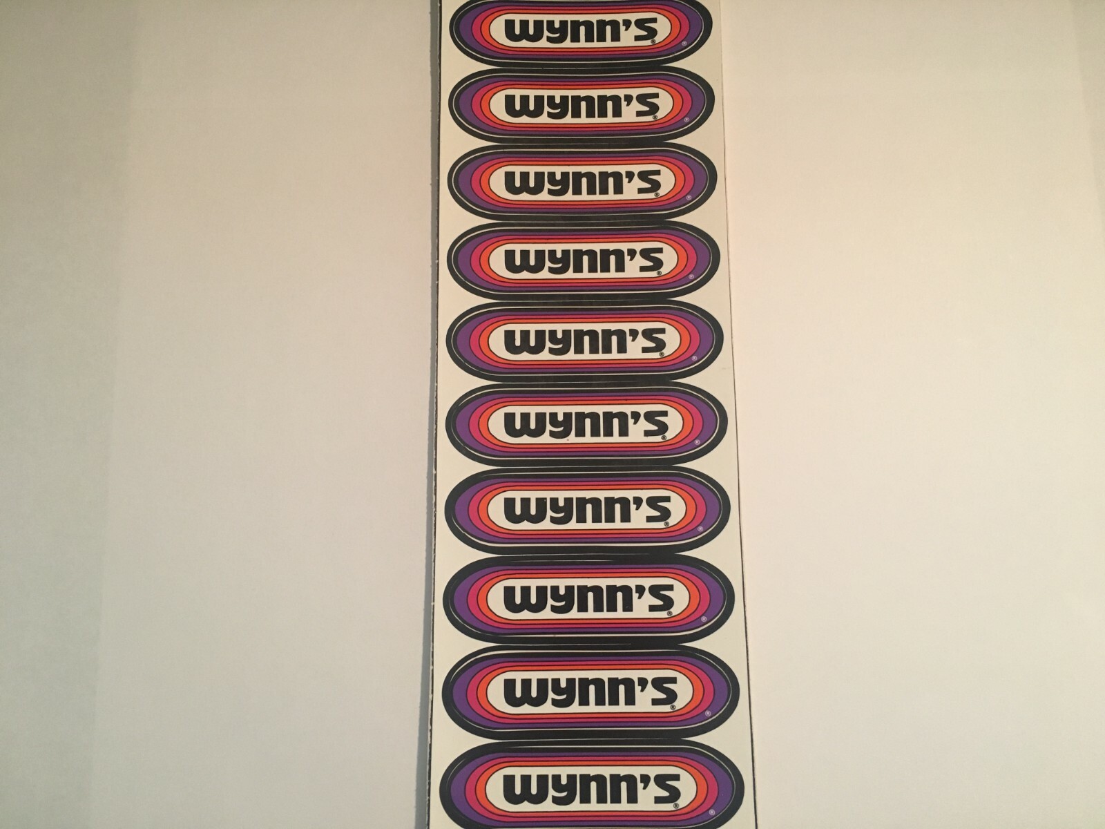 1969 WYNN'S OIL ADDITIVE VINTAGE 10 COUNT SHEET MINI RACING STICKERS DECALS NOS