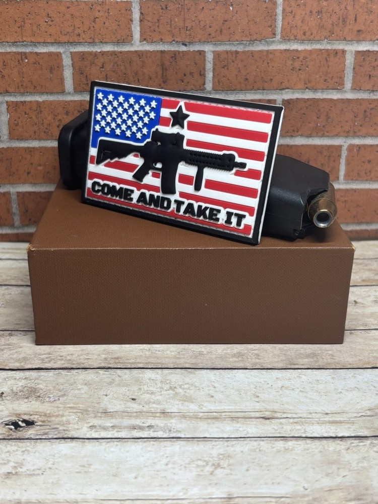 Assault Rifle PVC Patch - Tactical Morale Gun Patch - AR15 American Flag Patch