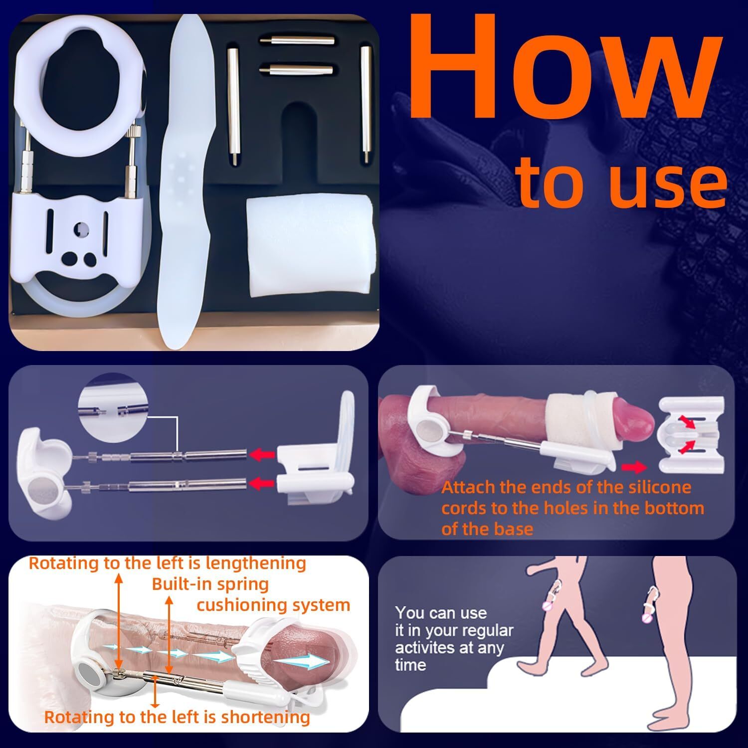 Wearable Penis Extender Stretcher Penis-Enlargement Adjustable Stretch Device