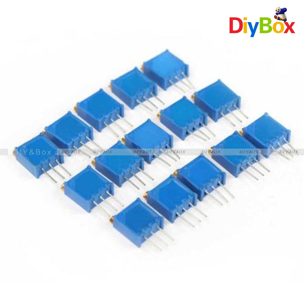 15PCS 100Ω-500KΩ 15value 3296 Trimmer Potentiometer Assorted Variable Resistor