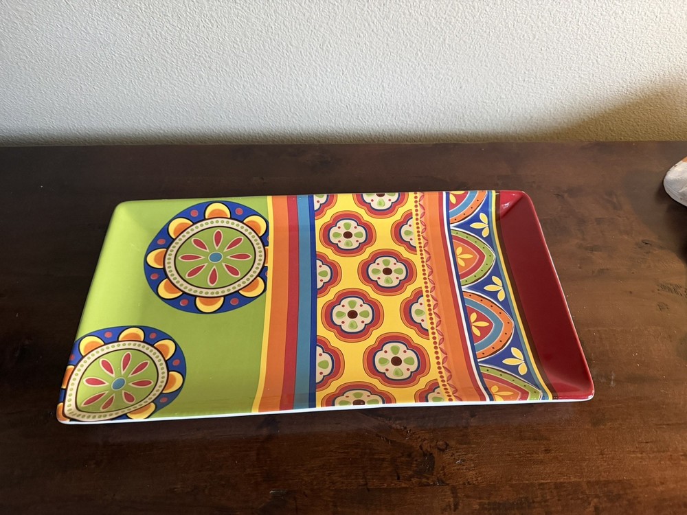 Pier 1 Imports MEXICALI 18" Rectangular Serving platter, Ironstone, EUC