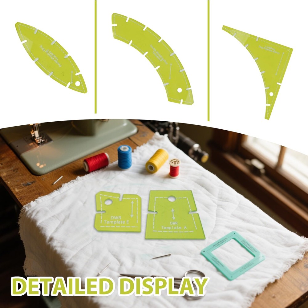 5PC Quilting Templates Set, DIY Sewing & Quilting Ruler Kit, Multi - Function...