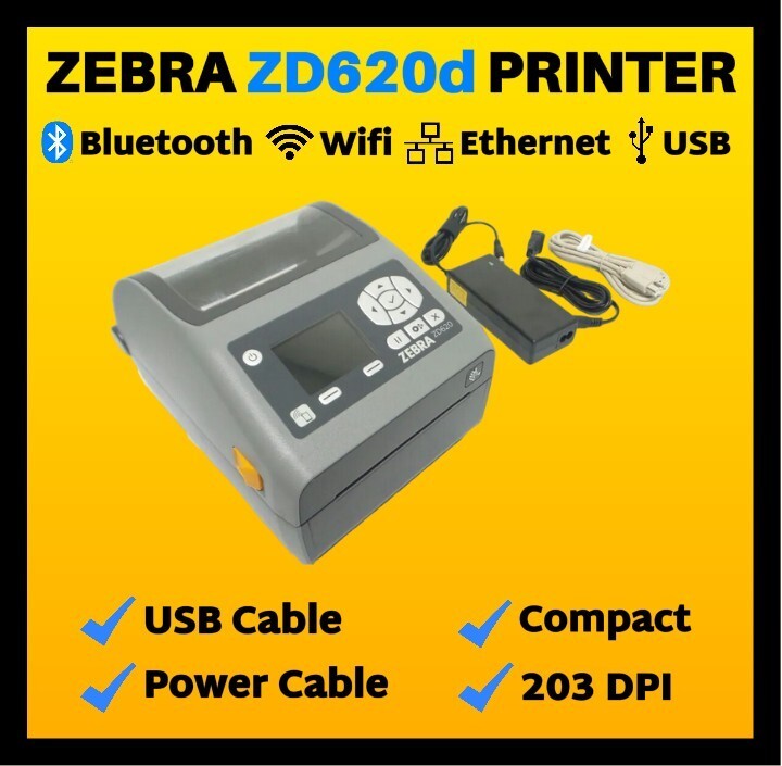 Zebra ZD620d Direct Thermal Label Printer Kit, Includes USB and Power Cable!🔥⭐