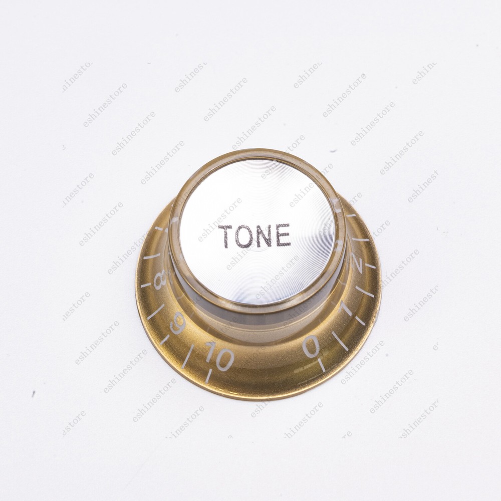 4x LP 60s Style Guitar Reflector Knobs Gold/Silver Top Hat Knobs for LP SG