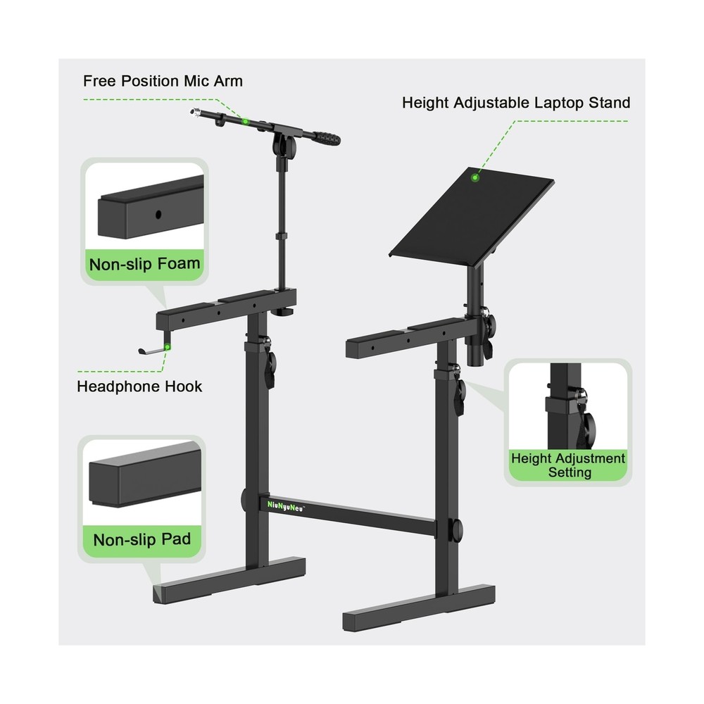 Multi-Functional Keyboard Stand Heavy Duty Piano Stand with Microphone Stand ...