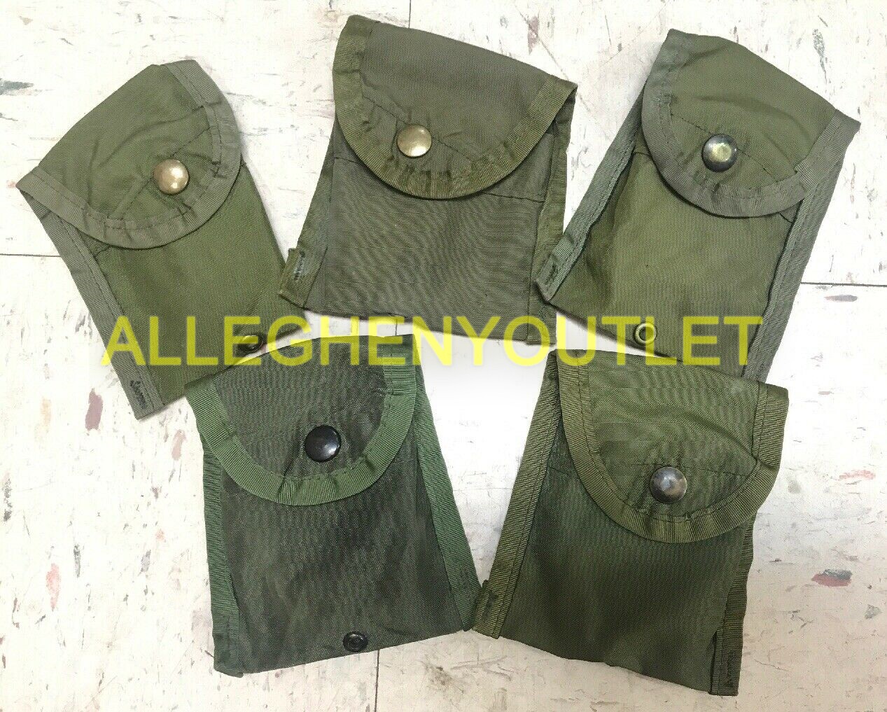 QTY 5 Army USMC FIRST AID / COMPASS POUCH CARRIER CASE w/ Alice Clip Military VG