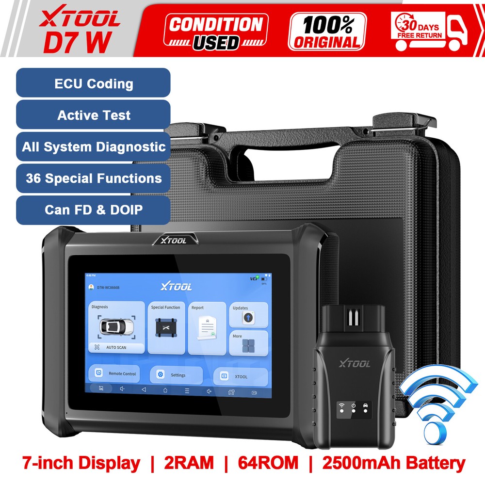 XTOOL USED D7W WIFI Connection OBD2 Diagnostic Scanner Bidirectional Key Coding