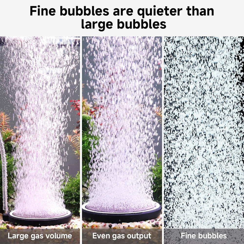 Air Stone for Aquarium: Quiet High Dissolved Oxygen Diffuser Kit for Freshwater