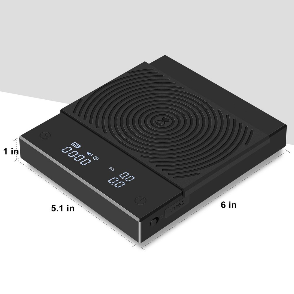 Coffee Scale Basic 2.0 Electronic Espresso Scale with Water Flow Rate and Tim...