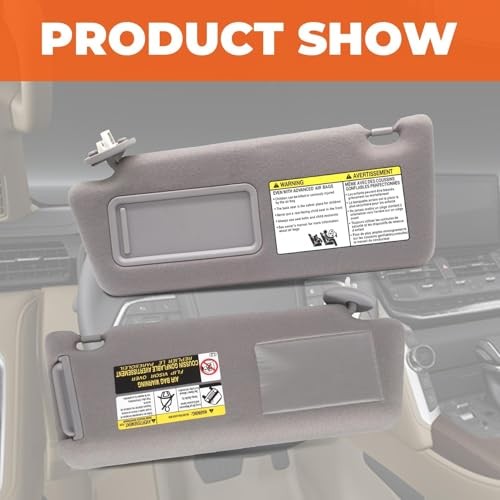 Light Gray Sun Visor Left Driver Compatible with Tacoma 2005 Light Gray (Left)