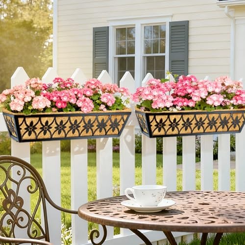 Window Boxes Planters Railing Planter Box - Pack Deck Railing Planter 30 Inch 2