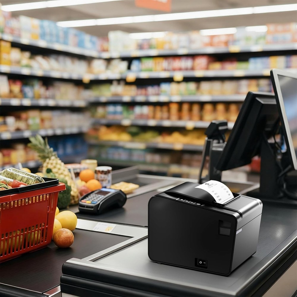 Efficient USB Thermal Receipt Printer with Wall Mount Feature & Auto Cutter