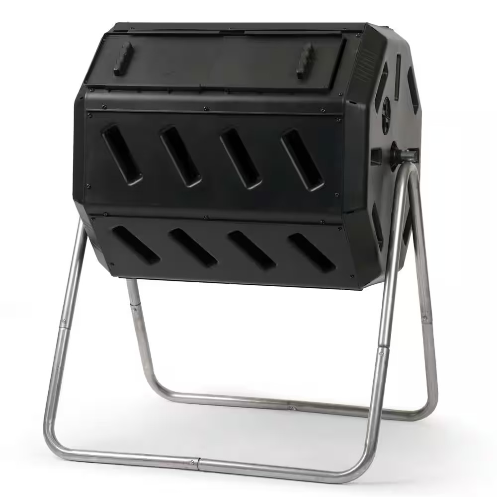 Tumbling Composter with Two Chambers for Efficient Batch Composting