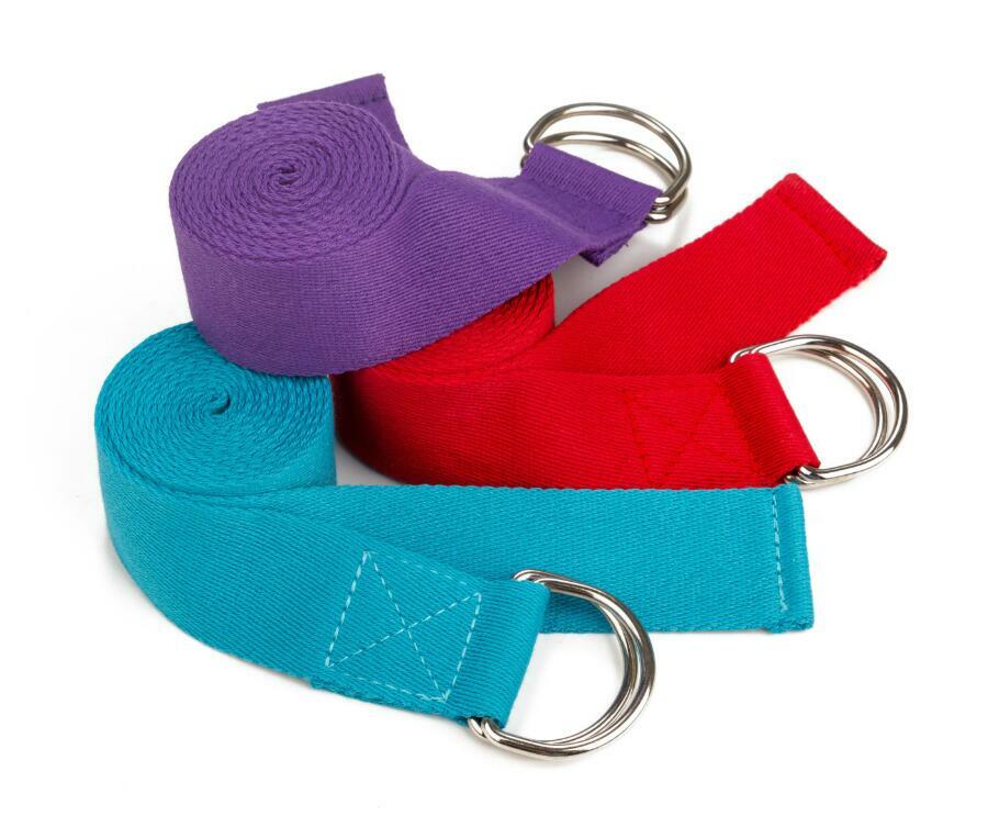 125 Inch/10.5 Feet/3.2M Fitness Exercise Yoga Strap Durable Cotton Metal D-Ring