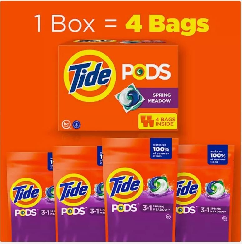 New Tide PODS Laundry Detergent Pacs - Spring Meadow, 156 ct Pods, Stain Free