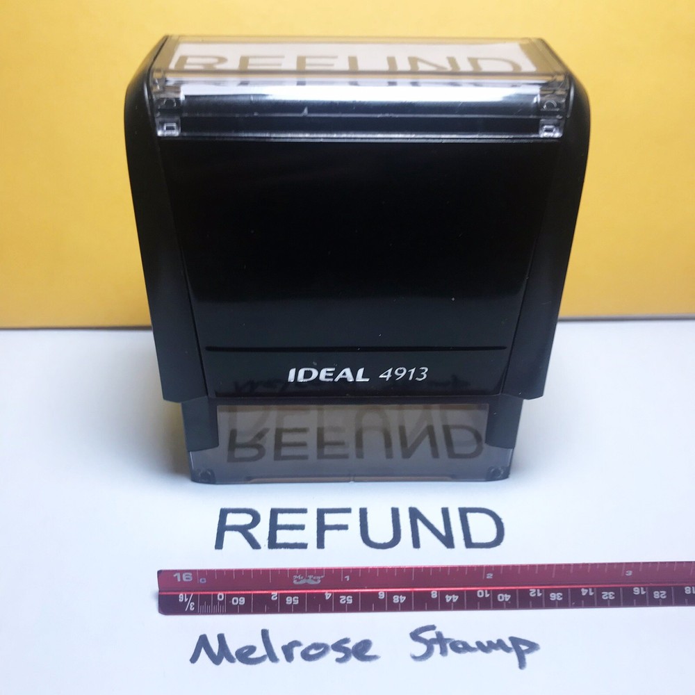 Refund Rubber Stamp Black Ink Self Inking Ideal 4913