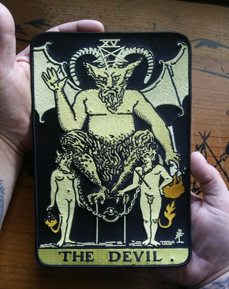 Patch LARGE Tarot Death Card DEVIL Embroidered BIKER MOTORCYCLE Back Patch