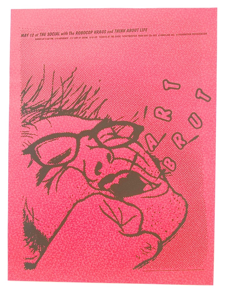 Art Brut Concert Poster Orlando 2006 Light Red