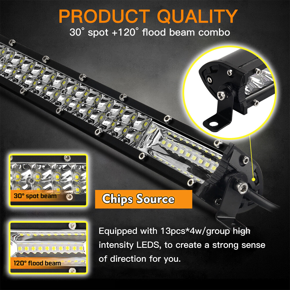7"14”20"26"32" Inch Dual Row LED Light Bar Flood Spot Combo 4WD Truck SUV ATV 24