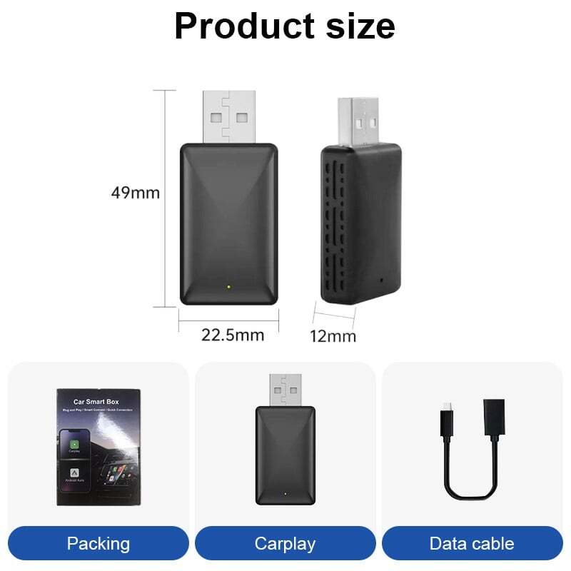 2026 Upgrade Wireless CarPlay Adapter USB for Android Auto – Plug & Play
