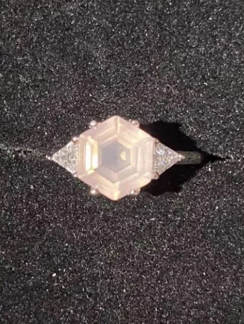 Rose Quartz Ring 925 Sz 7 Or 8