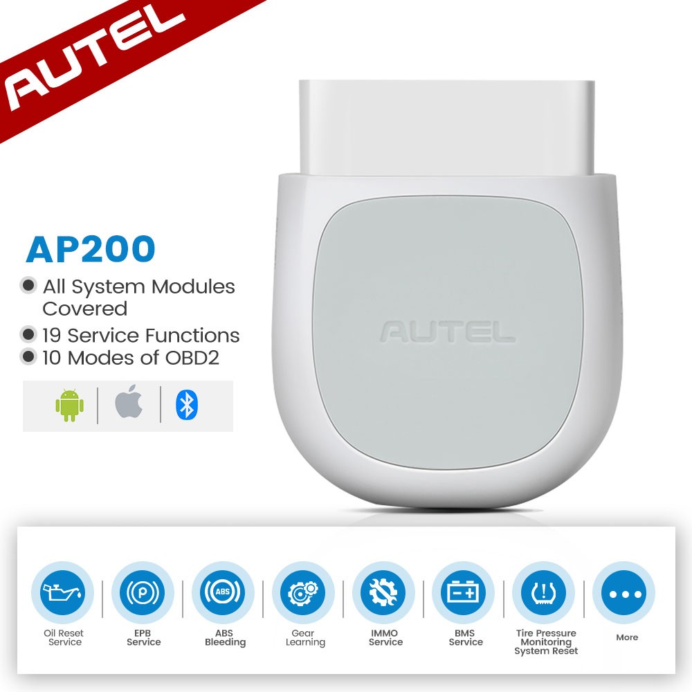 Autel MaxiAP AP200 Bluetooth OBD2 Code Reader with Full System Diagnoses Scanner