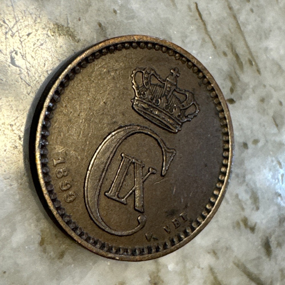 1887 DENMARK BRONZE 1 ORE