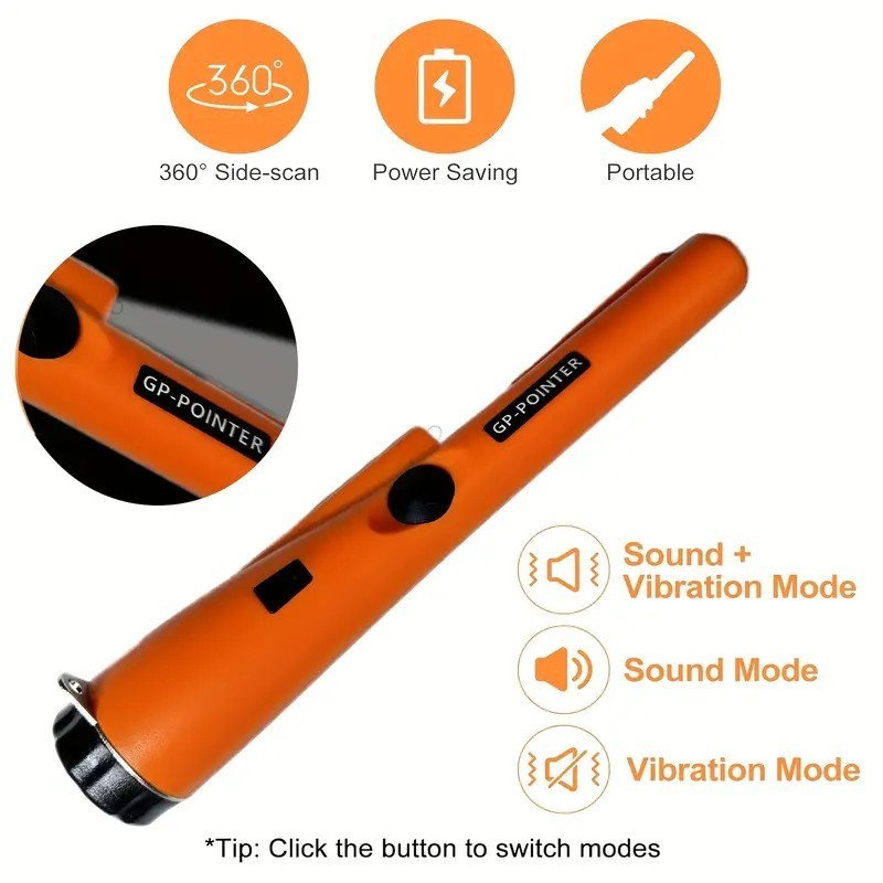 2025 Green 360 Degree Side Detection w/Pin Point tip Metal Detecting Pointer