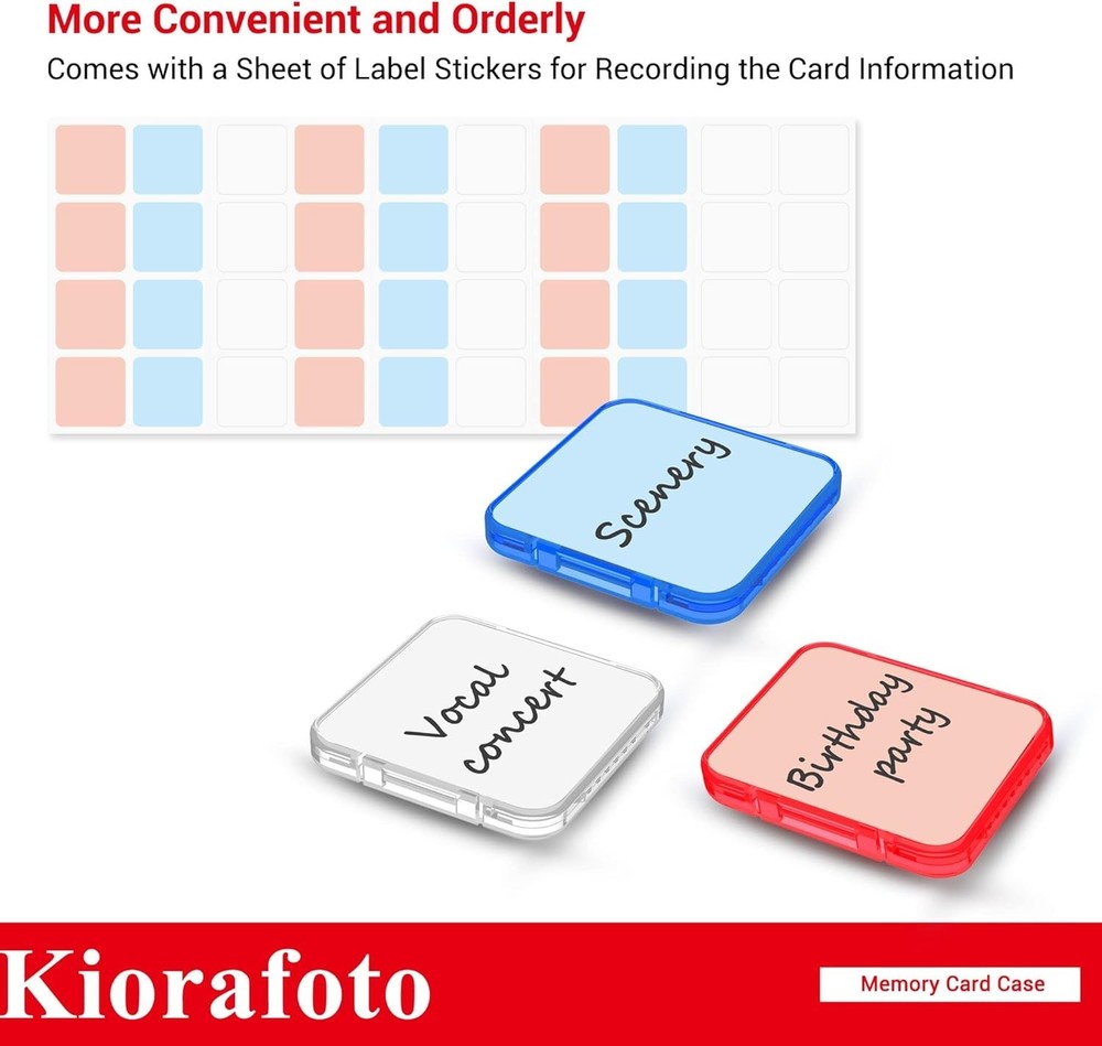 SD Card Case 36 Pack Plastic Holders Water-Resistant Shockproof Dustproof Org...