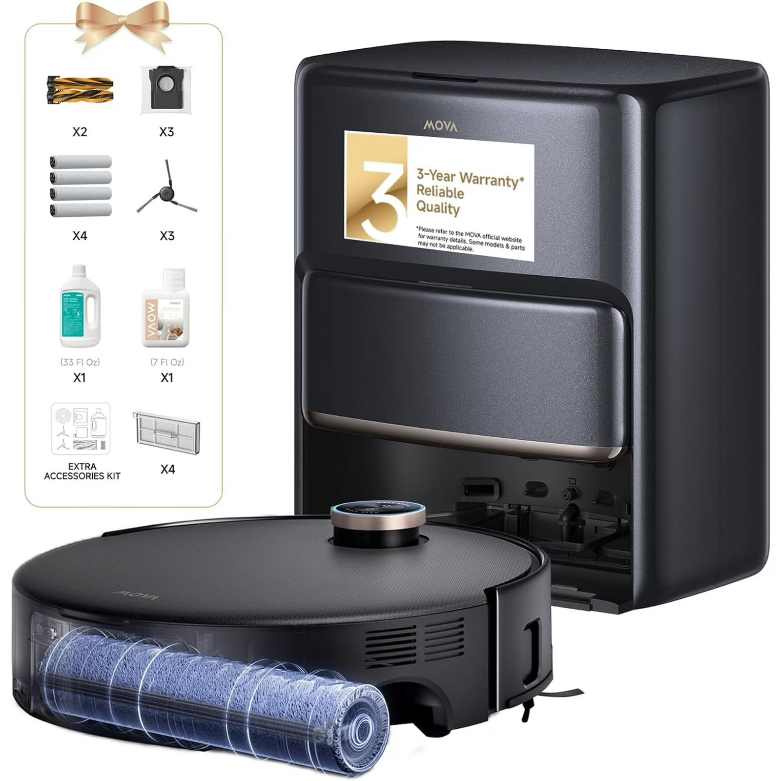 MOVA Z60 Ultra Roller Complete Robot Vacuum and Mop, 28,000Pa Suction