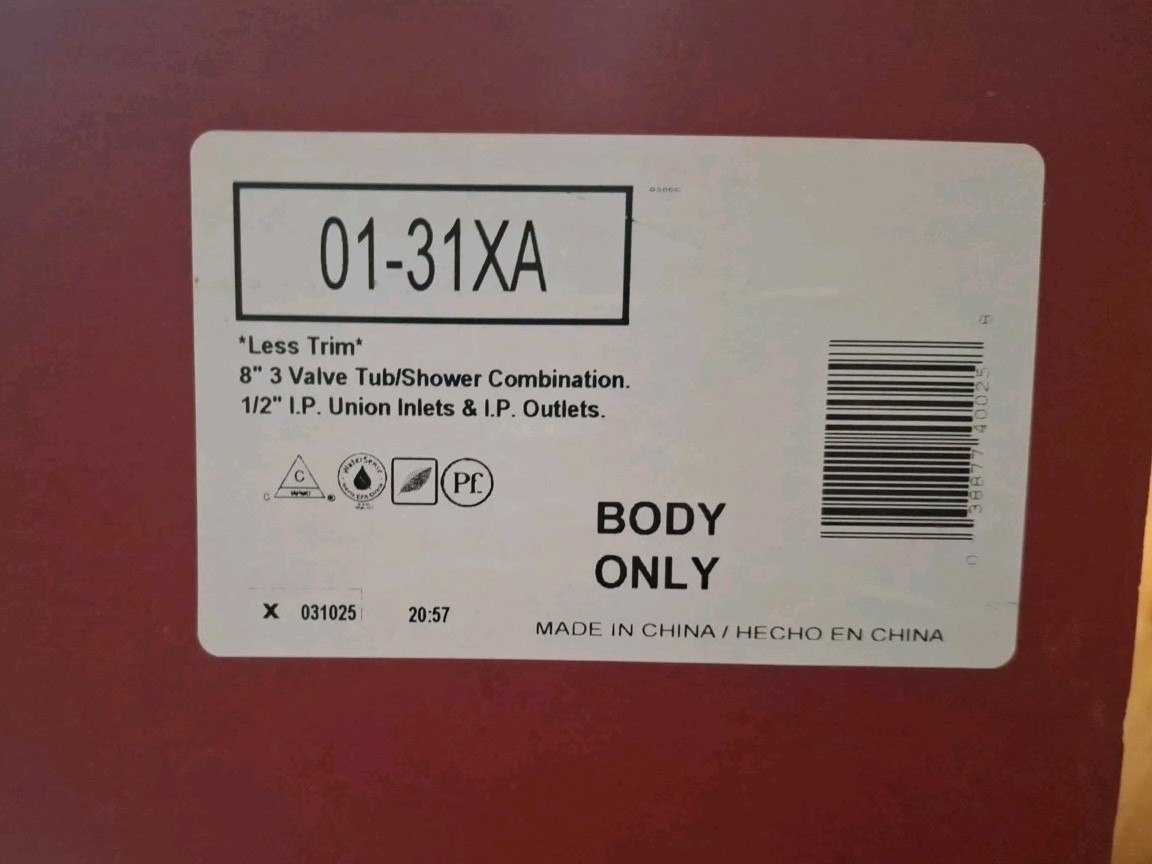 Pfister Rough-In Valve Body and nuts 01-31XA