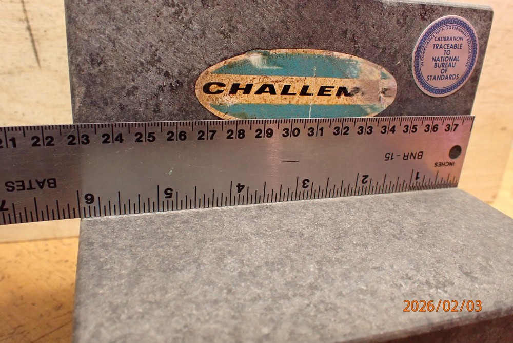 OLDER CHALLENGE GRANITE ANGLE BLOCK PLATE MACHINIST TOOL