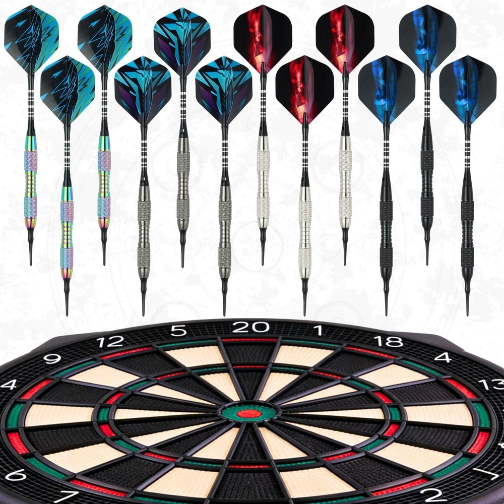 Soft Tip Darts Set with Gift Box Dart Case Professional Darts Plastic Tip wit...