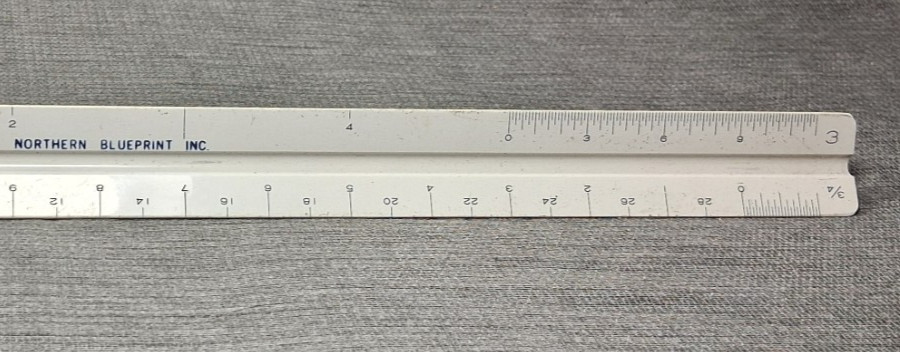 Lot 3 Triangular 3-sided drafting rulers, C-Thru 657, Pickett P-232A, Unbranded