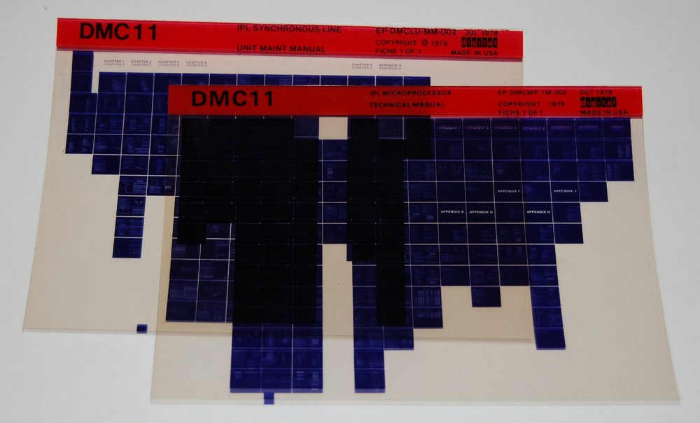 DEC DMC11 IPL Line Unit Maint & Microprocessor Technical Manuals, Microfiche