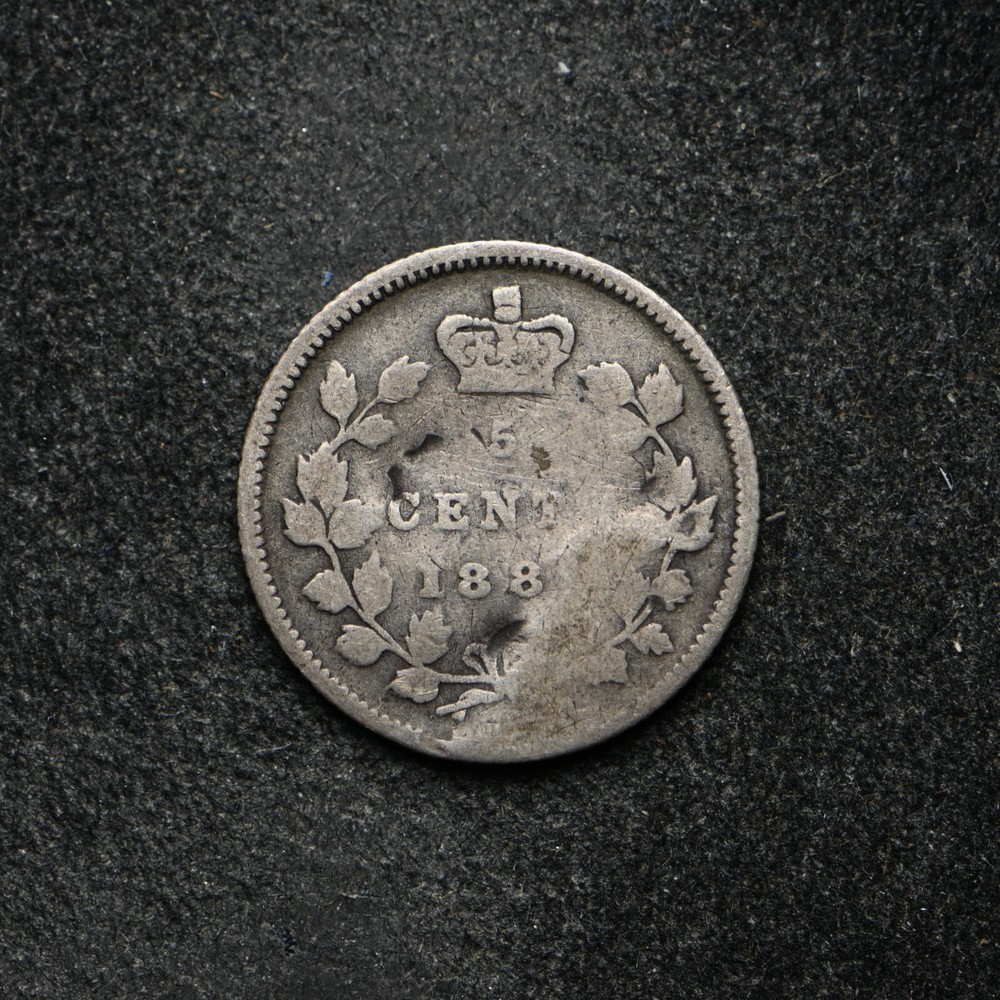 188? Canada  5 Cent Silver damaged (bb15487)