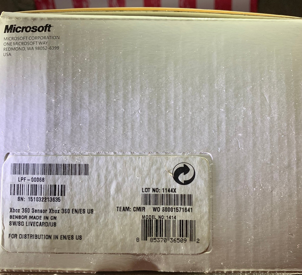 Microsoft Xbox 360 Kinect Sensor Model 1414 + 3 Included Games - Sealed