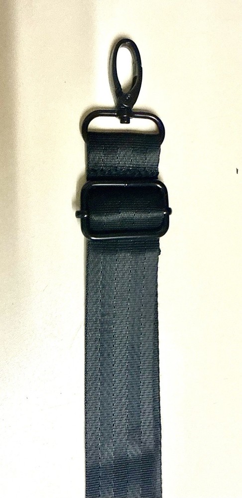 Adjustable Black Nylon Strap With Metal Clasps