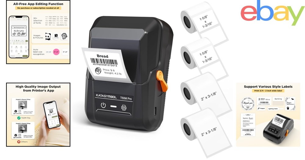 Portable Bluetooth Label Maker with Enhanced Image Quality and Waterproof Labels
