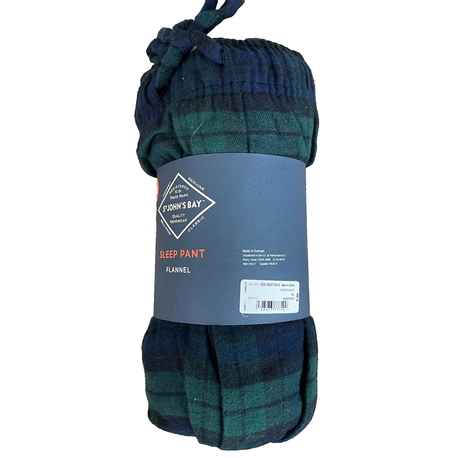 NEW St Johns Bay Mens Flannel Sleep Pants Pajama Pants 5XL Blue Green Blackwatch