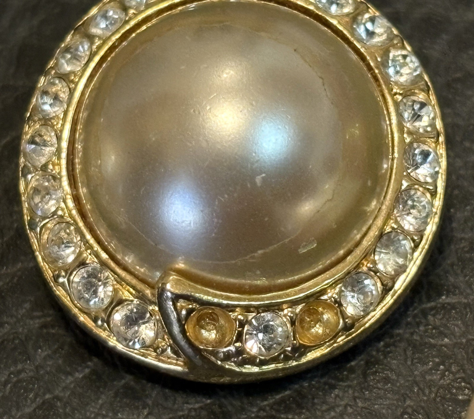 VINTAGE ESTATE ROMAN Gold Tone RHINESTONE FAUX PEARL EARRINGS CLIP Pierced Lot