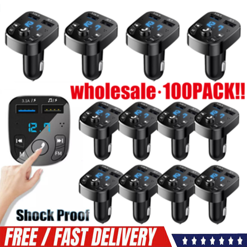 Bluetooth 5.0 Car Wireless FM Transmitter Adapter 2USB PD Charger Hands-Free Lot