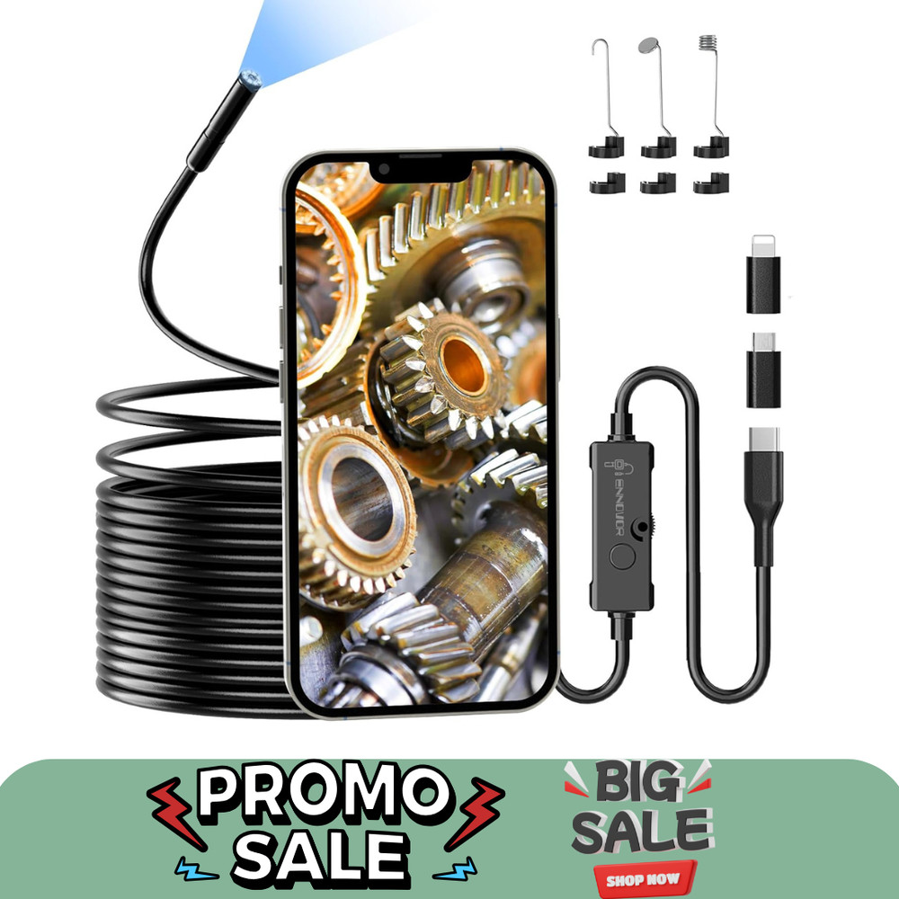 Endoscope Camera with Light 1920P HD Borescope Camera for iPhone 16.4 Ft