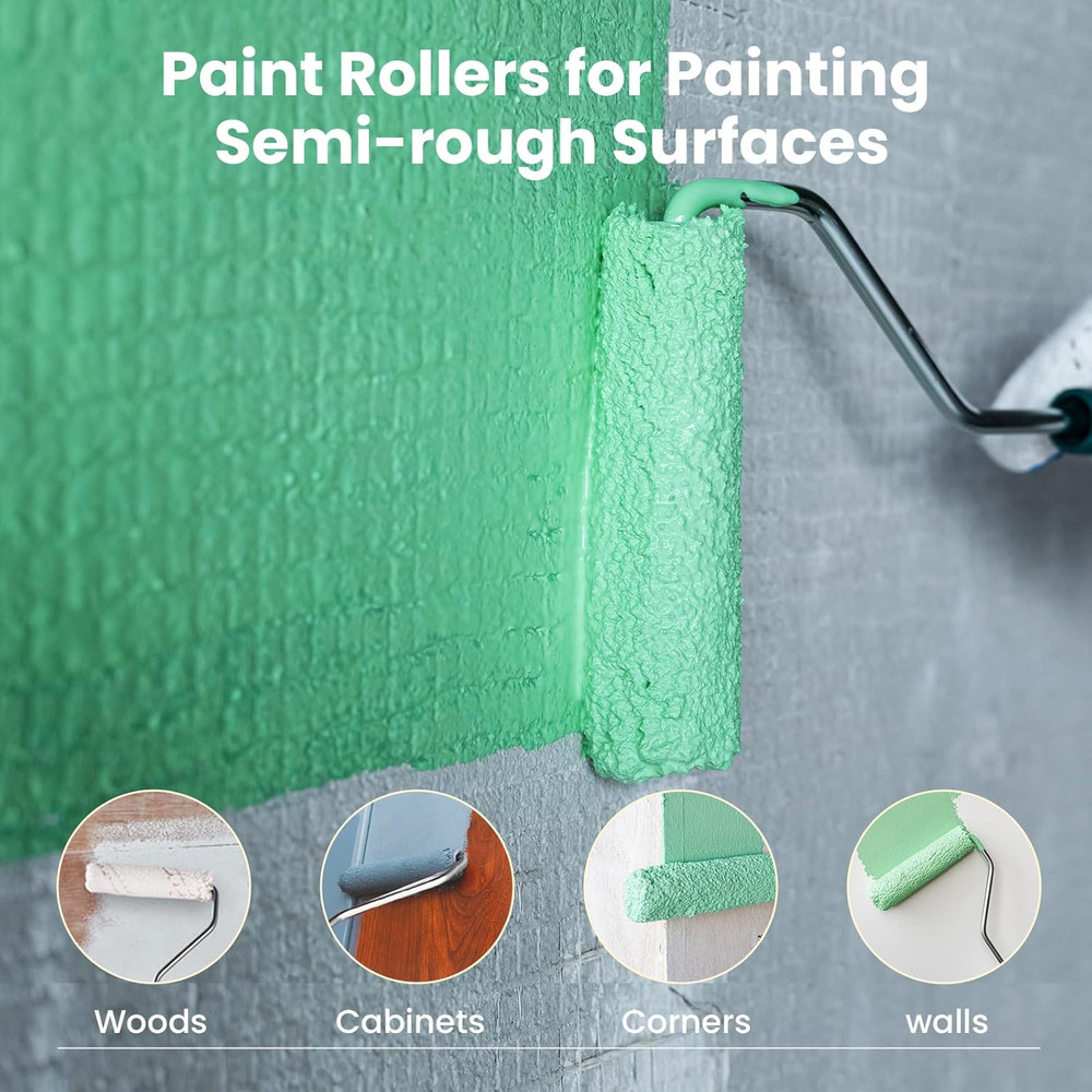 40 Pack Microfiber Paint Roller Covers 4" Mini Rollers Frame Walls Trim Painting