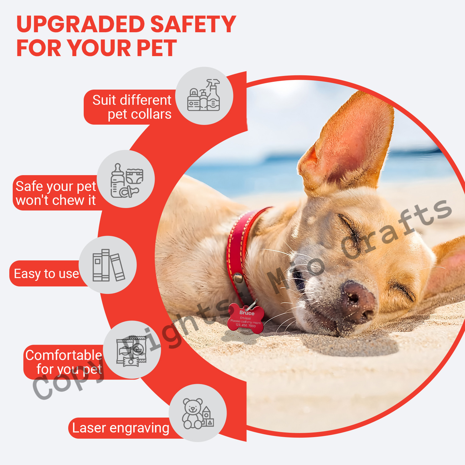 Custom Engraved Personalized Dog Pet tags Engraved ID Dog Cat Tag BOTH SIDES