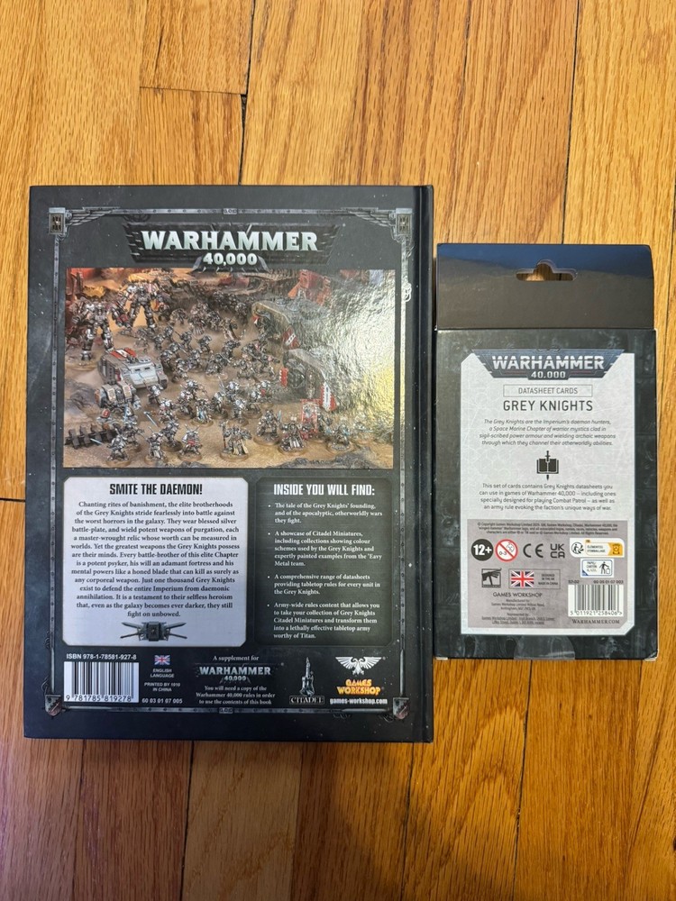 Warhammer 40K Grey Knights Datasheet Cards 10th Edition & 8th Edition Codex